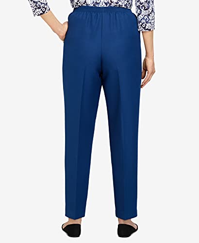 Alfred Dunner Womens Plus-Size Women's Classic Textured Average Length Casual Pants, Sapphire, 22 Plus #TOP5