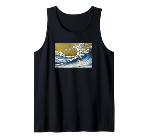 Mens Womens Kids Funny Retro Vintage Surfing Wave Pug Lover Débardeur