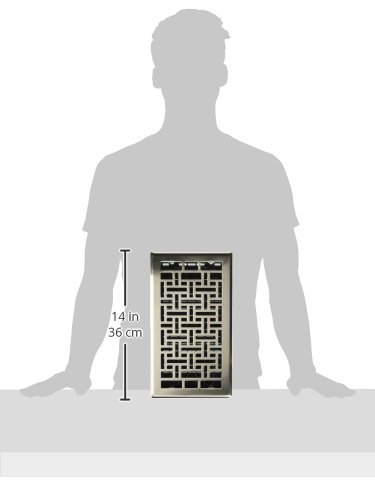 Decor Grates Ajh612-Nkl Oriental Floor Register, 6-Inch By 12-Inch, Nickel #TOP6