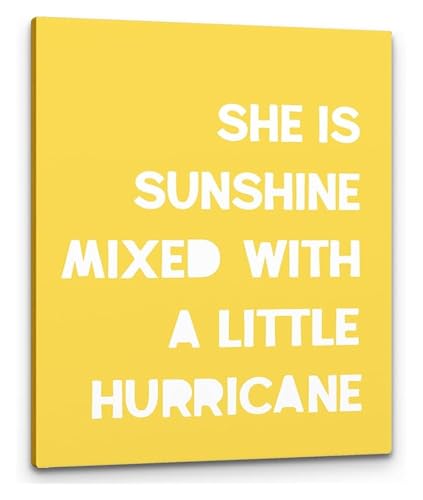 Home Nursery Playroom Decor Girls Bedroom Wall Art She Is Sunshine Mixed With a Little Hurricane Print(Unframed,08x12inch(20x30c