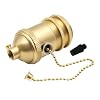 2 Pack Solid Brass Light Socket with 2 Socket Rings, Suitable for Handmade Lighting, Lamps, Pendants, Pull-Chain Version