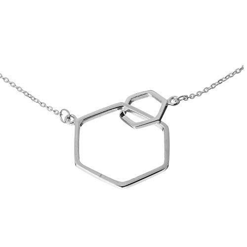Collier hexagonal ouvert en argent 925, le cadeau idéal de 40,6 à 45,7 cm