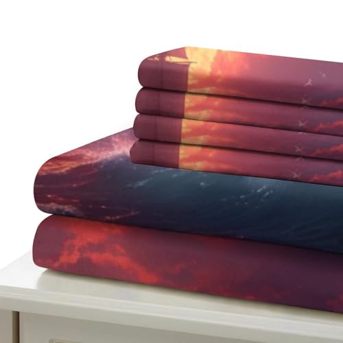 Housse de couette sunset 3D pour une ambiance marine de chambre