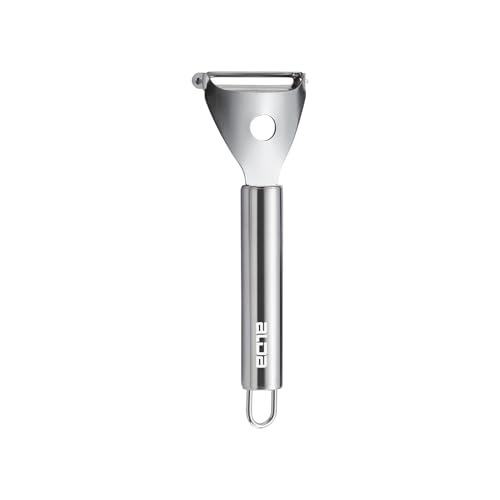Image of Alda ProChop Stainless Steel Vegetable Peeler, Razor Sharp X6Cr17 SS Swivel Blade, Potato Eye Remover, Heavy-Duty Full Stainless Steel Body, Ergonomic Comfort Grip Handle with Hanging Hook