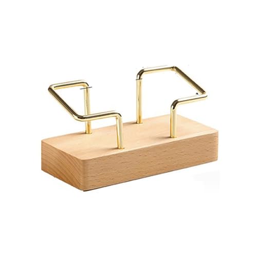Yopeissn Titular de la Tarjeta de Visita Organizador Escritorio de Oficina Soporte de Exhibición Accesorios para Mostrador de Notas Estante de Mesa Hogar, Color Madera de