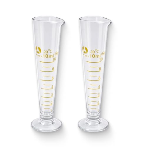 2PCS Tasse à mesurer en verre borosilicaté 10 ml, verre doseur 10 ml avec échelle précise, verre doseur en verre transparent, petit verre doseur pour usage...