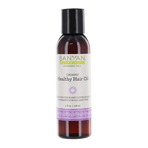 Banyan Botanicals Healthy Hair Oil – Organic Herbal Oil with Bhringaraj & Amla – Ayurvedic Hair Care for Strong, Thick, Lustrous Hair & for Scalp Massage – 4oz. – Non GMO Sustainably Sourced Vegan