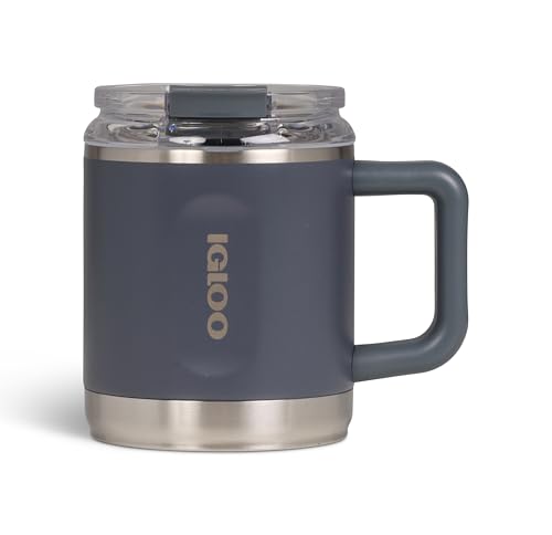 IGLOO Coffee Mug – Tazza termica in acciaio inox 430 ml, isolata e a doppia parete, a prova di perdite, perfetta per ufficio, viaggi, outdoor – Mantiene calde o fredde le bevande