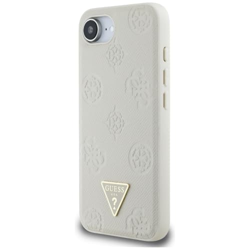 Coque Guess Grained Hot Stamp Pivoine Triangle Logo MagSafe pour iPhone 16e - vue 3