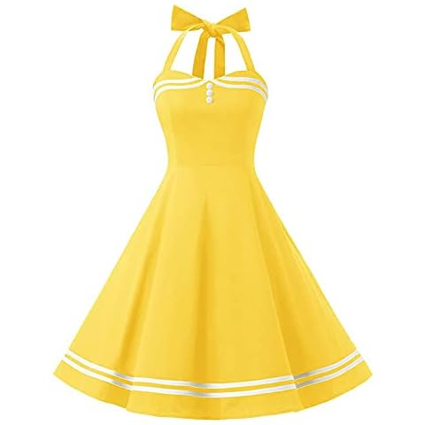 IWEMEK 1950s Swing Halter Neck Dress Cover