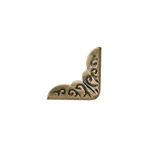 Image of uxcell Metal Book Corner Protectors Edge Cover Guard 14 X 14 X 3mm Bronze Tone 30pcs