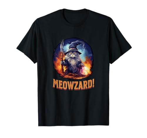 Meowzard! Cute Magical Cat Magical Wizard T-Shirt