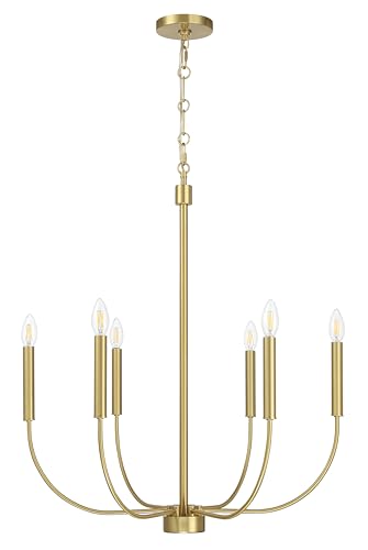 Craftmade - Lustre Traci 6 Light 79,4 cm com acabamento em latão acetinado