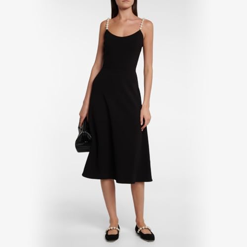 MIRAAZZURRA Mary Jane Flats for Women Ballet Flats Square Toe Pearl Strap Retro Dress Shoes2