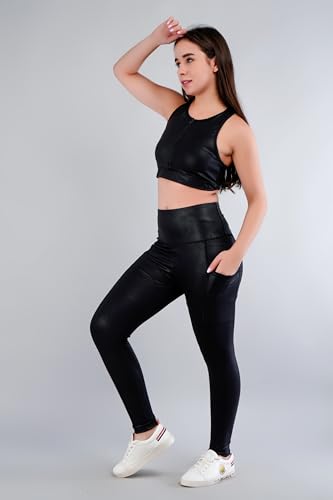 Image of SPLORR Premium Tights and Bra High Waist Stretchable Gym Tights Leggings Gym wear /Active Wear Yoga Pants Zumba /Dance Womens Workout Gym Tight Stretchable Workout Yoga Gym and Sports Bra Set