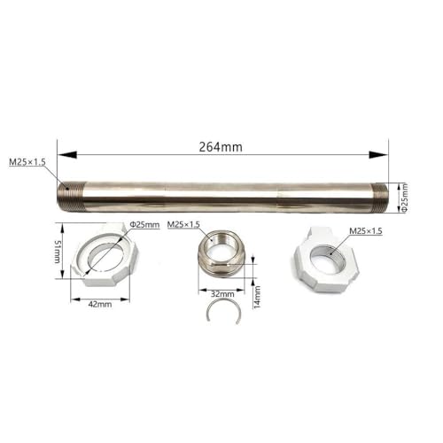 Eje de motocicleta compatible con XCF350 y EX250F con kit de tuerca trasera 3