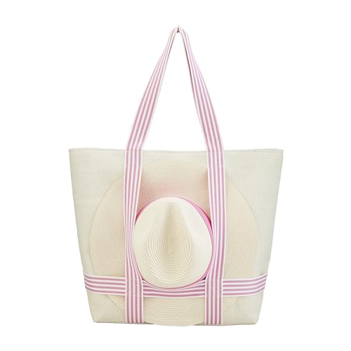 Mud Pie Women's Hat and Tote Gift Set