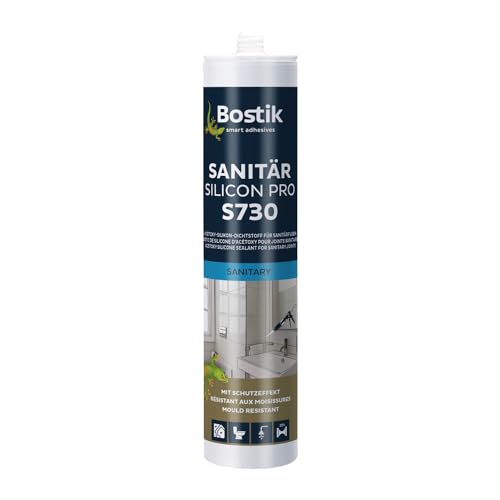BOSTIK S730 Sanitär Silikon Pro Anthrazit Hochwertiges Acetat Sanitärsilicon mit Schutzeffekt Lösemittelfrei Alterungs- und Witterungsbeständig Geeignet für Innen- und Außenbereich 300ml