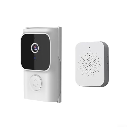 Videocitofono intelligente per porta, wireless, WiFi, con campanello per controllo per Tuya, comunicazione bidirezionale ad alta definizione (bianco)
