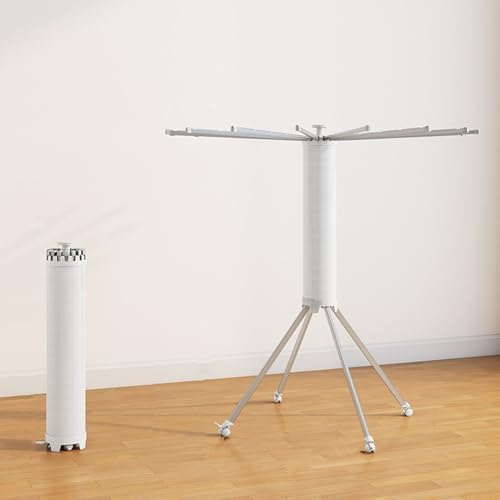 Tripod Clothes Drying Rack Folding Indoor Portable, Space Saving Hanger, Laundry Drying Rack Clothing Collapsible No Assemble, 16 Drying Rod Capacity 50kg/110lb(H120CM)