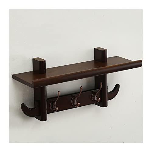 FGXHHS Wall Mounted Coat Rack - Wooden Hoo & Fabric Hat Holder, Space-Saving Clothes nizer, Perfect for Entryway Hallway (Color: Sle 10, 3)