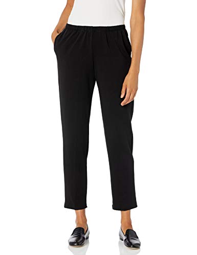 Ruby Rd. Women's Plus Size Pull on French Terry Pant with Side Pockets, Black, 3X