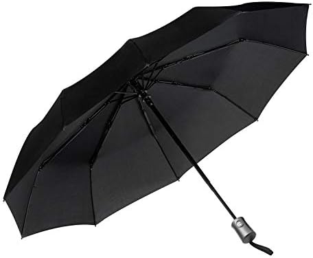 JEOutdoors Travel Umbrella Compact 10 Ribs Windproof Folding Auto Open/Close with Teflon Coating