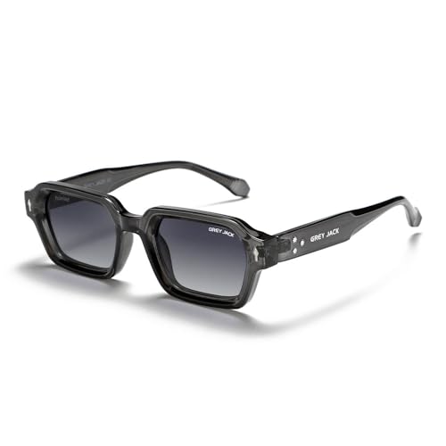 Image of grey jack TR90 Rectangle Polarized Sunglasses for Men Women,Stylish Full Rim Eyewear for UV Protection 21040