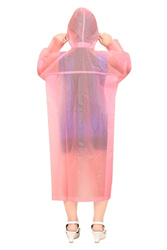 Image of Goodluck Kids Waterproof Knee-Length Raincoat for Boys & Girls - Transparent Hooded Rain Wear, Lightweight Reusable Rain Jacket with Front Button Closure for School, Travel & Outdoor Use