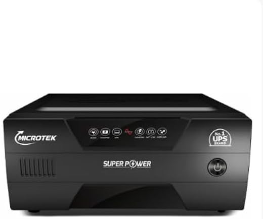 Microtek Super Power 900 Advanced Digital 800VA/12V Inverter, Support 1 Battery with 3 Year On-Site Warranty for Home, Off...