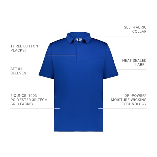 Russell Athletic Mens Sideline Grid Polo3