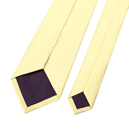 Image of KOOELLE Men's Ties Solid Pure Color Plain Neckties Formal Black Ties For Men