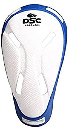 DSC Armour Cricket Abdominal Guard | Color: White-Navy | Size: Men | Material: Plastic | for Mens | Ergonomically Shaped | Padded | Lightweight & Durable | Groin Protectort During Training & Matches