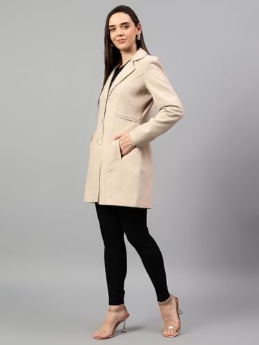 Image of Cantabil Solid Full Sleeves Regular Fit Women Casual Long Coat | Casual Winter Wear Long Coat for Women | Ladies Long Coat for Winter Wear (P LLOC00040)