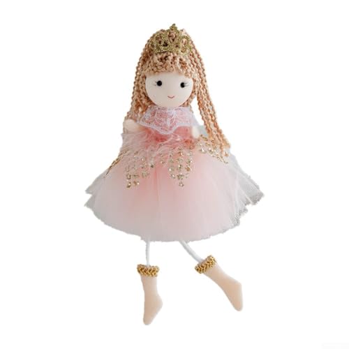 Bambola da appendere leggera con angelo di Natale, decorazione perfettamente realizzata per feste festive (rosa)