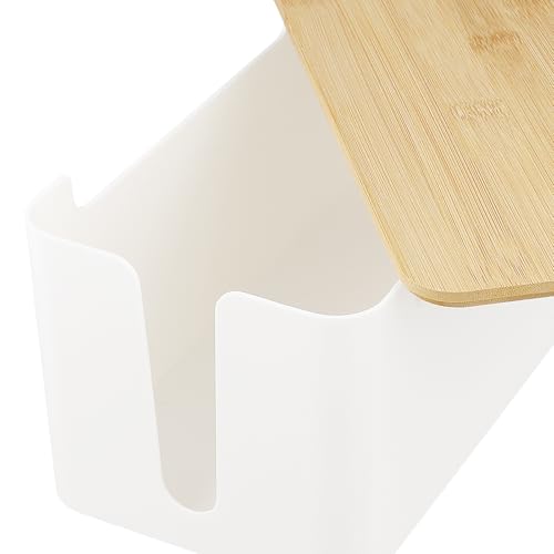 Boîte de rangement de câbles multiprise cache-fil électrique en plastique noir ou blanc - 3