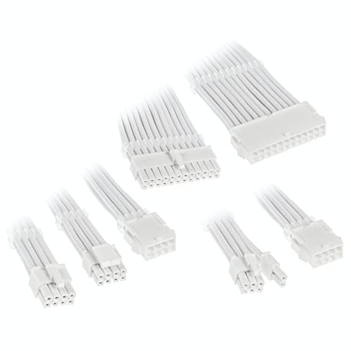 Kit de rallonges Kolink Core Adept Braided Cable blanc en tissu tressé haute densité