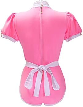 LittleForBig Katoenen Romper Onesie Pajamas Bodysuit-Dienstmeisjeskostuum Roze XS