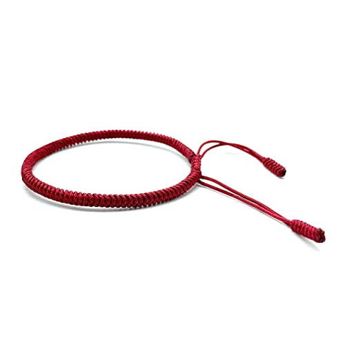 Tumybee Red String Bracelet For Men And Women, Rope Lucky And Protection Bracelet, Handmade Tibetan Braided Tie Thread Bracelet, Surfer Woven String For Girl, Son, Teenage On All Occasion (Dark Red) #TOP1