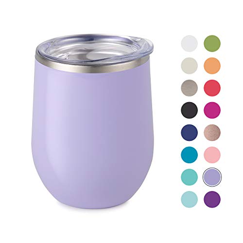 Maars Bev Steel Stemless Wine Glass Tumbler, 12 oz | Double Wall Vacuum