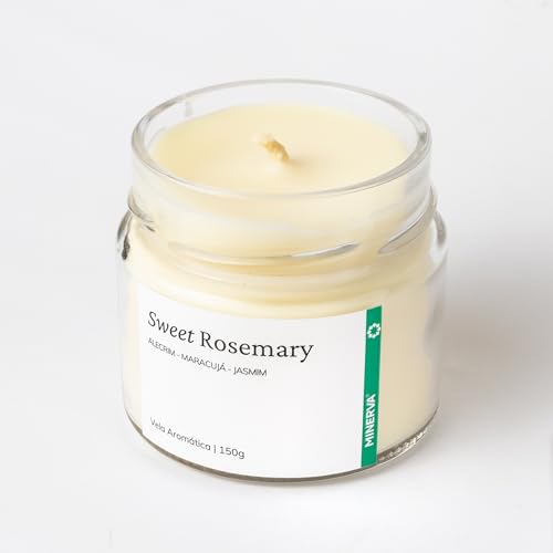 Vela Aromatica Artesanal Perfumada - 150g - Minerva Candles (Sweet Rosemary)