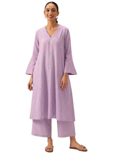 Image of ANNI DESIGNER Viscose Blend Kurta for Women | Kurti Set Woman | Kurta with Palazzo | A Line Printed Co Ord Outfit | Cord Ethnic Suit | Indian Office Party Traditional Clothing Fashion Premium Look