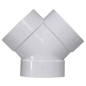 Y-Abzweiger für Zentralstaubsauger Vakuumrohrsystem, 2-Zoll (50,8mm)