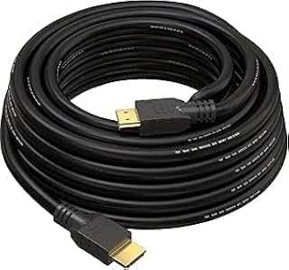 كيبل HDMI، اسود، سرعة عالية، 50 قدم، موصلات مطلية بالذهب