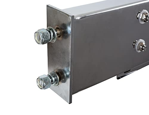 Image of Buyers Products LB6303SST 30 inch Stainless Steel Mudflap Hangers for Semi Trucks, 2 Lightboxes with 4 inch Light Cutouts, 30 inch Lx3 Dx6 H, Includes Driver and Passenger Side Boxes, Lights NOT Included