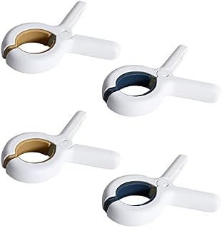 Kytpyi Pegs for Washing Line, Towel Clips for Sun Loungers, 4 Pcs Non-marking Plastic Clothes Pins, Large Windproof and Non-Slip Strong Towel Clips for Beach Towel, Bath Towels, Sheet and Thick Clothe