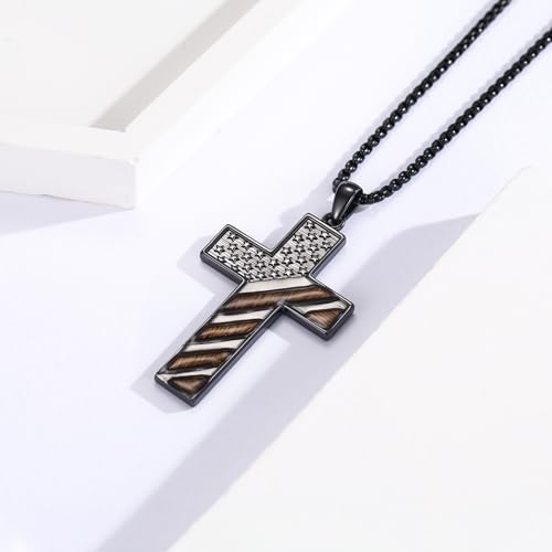 Eagle/Cross/Star American Flag Necklace for Women 925 Sterling Silver Silver/Gold/Black American Flag Pendant 4th of July Jewelry for Wife Sister Girlfriend3