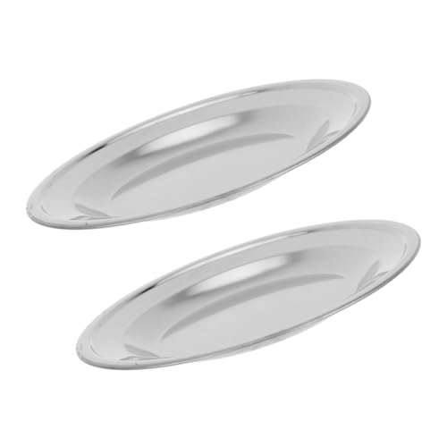 Alipis 2pcs Stainless Steel Tea Bag Organizer Round Plate for Tidy Cabinet Storage Multifunctional Metal Tray for Tea Bags and Items Dish