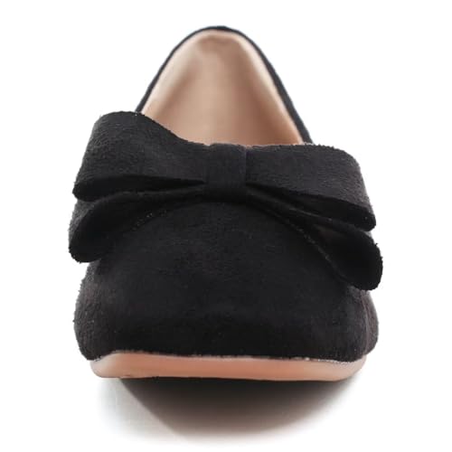 Hee grand Bowknot Flats for Women Dressy Square Toe Comfortable Slip On Ballet Shoes 5
