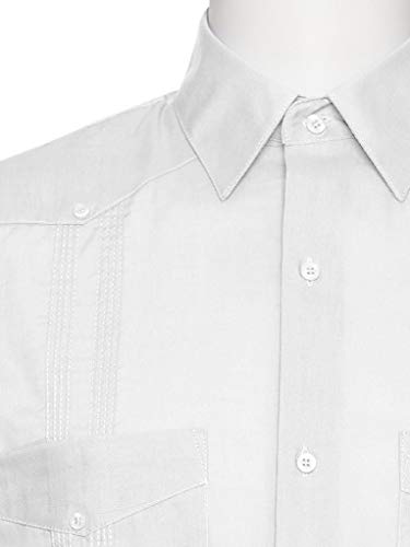 Short Sleeve Guayabera Shirt - for Men Cuban Linen Look2
